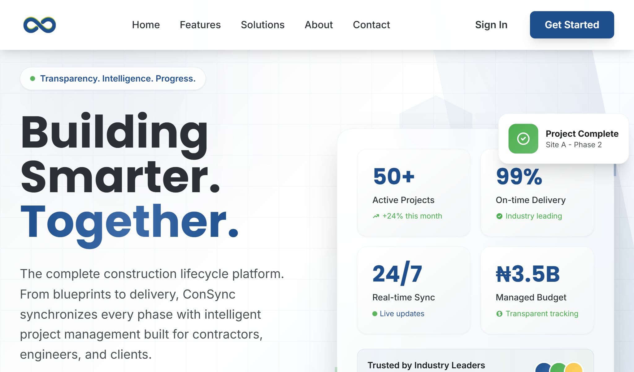 ConSync construction platform interface